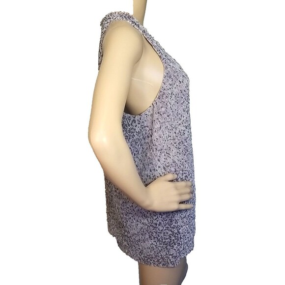 Anthropologie Shirt Womens Large Purple Silver Shimmer Tank Lightweight       T2 - Picture 2 of 10